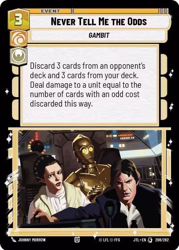Never Tell Me the Odds (208/262), Jump to Lightspeed — Star Wars card price