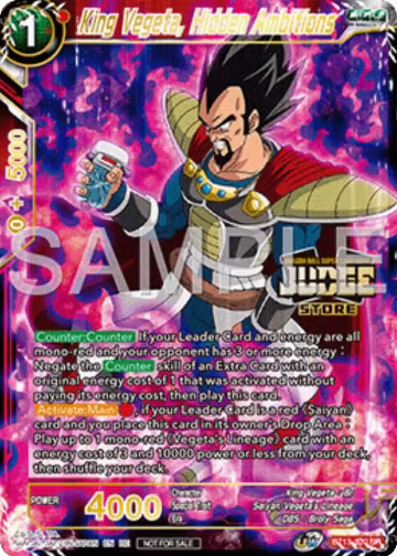 King Vegeta, Hidden Ambitions (Judge Pack Vol.16) (Store) (BT13-020), Judge Promotion Cards — DB Super card price