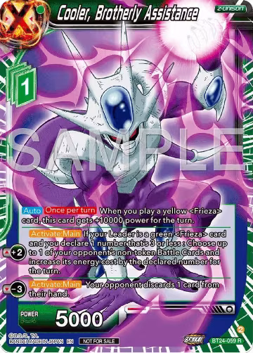 Cooler, Brotherly Assistance (Championship 2024 Finals Zenkai Pack) (BT24-059), Tournament Promotion Cards — DB Super card price