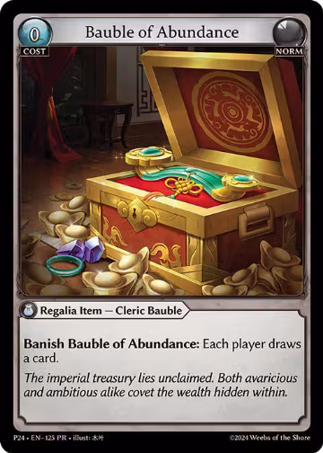 Bauble of Abundance (125), Promotional Cards — Grand Archive card price