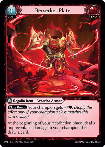 Berserker Plate (126), Promotional Cards — Grand Archive card price