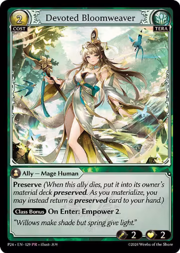 Devoted Bloomweaver (129), Promotional Cards — Grand Archive card price