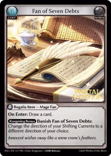 Fan of Seven Debts (117), Promotional Cards — Grand Archive card price