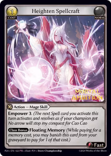 Heighten Spellcraft (122), Promotional Cards — Grand Archive card price