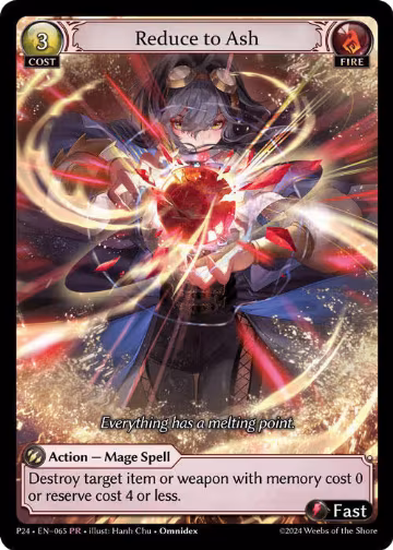 Reduce to Ash (063), Promotional Cards — Grand Archive card price