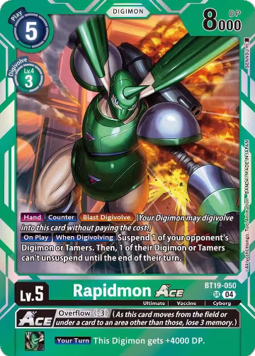 Rapidmon ACE (BT19-050 SR), Release Special Booster 2.5 — Digimon card price