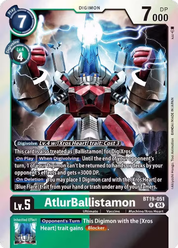 AtlurBallistamon (BT19-051 R), Release Special Booster 2.5 — Digimon card price