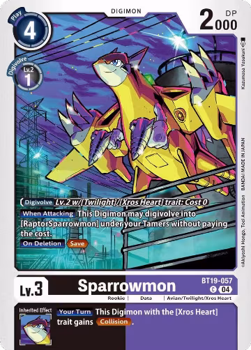Sparrowmon (BT19-057 C), Release Special Booster 2.5 — Digimon card price