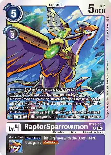 RaptorSparrowmon (BT19-061 R), Release Special Booster 2.5 — Digimon card price