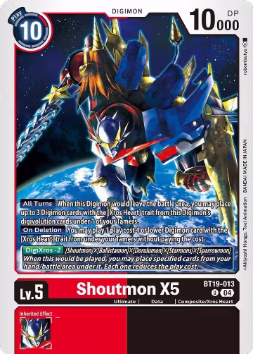 Shoutmon X5 (BT19-013 U), Release Special Booster 2.5 — Digimon card price