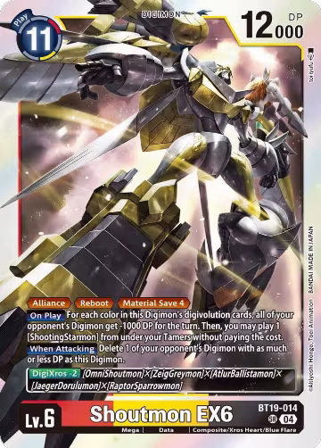 Shoutmon EX6 (BT19-014 SR), Release Special Booster 2.5 — Digimon card price