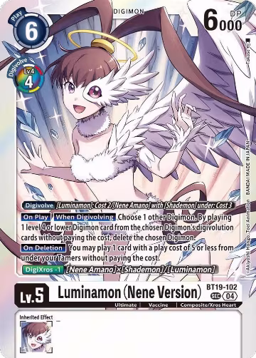 Luminamon (Nene Version) (BT19-102 SEC), Release Special Booster 2.5 — Digimon card price