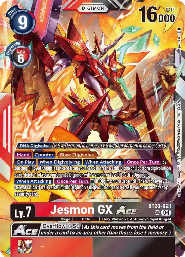 Jesmon GX ACE (BT20-021 SR), Release Special Booster 2.5 — Digimon card price