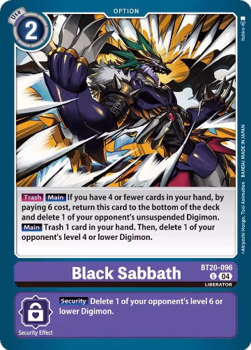 Black Sabbath (BT20-096 U), Release Special Booster 2.5 — Digimon card price