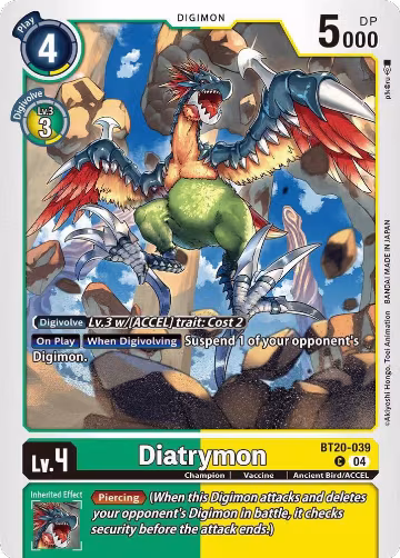Diatrymon (BT20-039 C), Release Special Booster 2.5 — Digimon card price