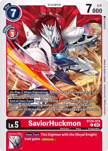 SaviorHuckmon (BT20-014 C), Release Special Booster 2.5 — Digimon card price