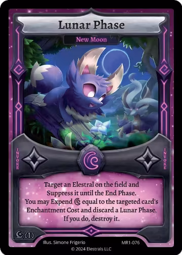 Lunar Phase - New Moon (MR1-076), Moonrise — Elestrals card price