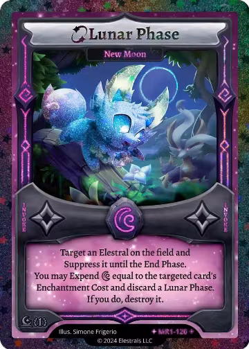 Lunar Phase - New Moon (Stellar) (MR1-120), Moonrise — Elestrals card price