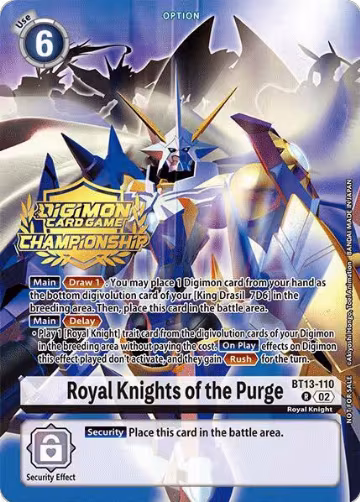 Royal Knights of the Purge (Championship 2024 Gold Stamp Card Set) (BT13-110 R) — card price