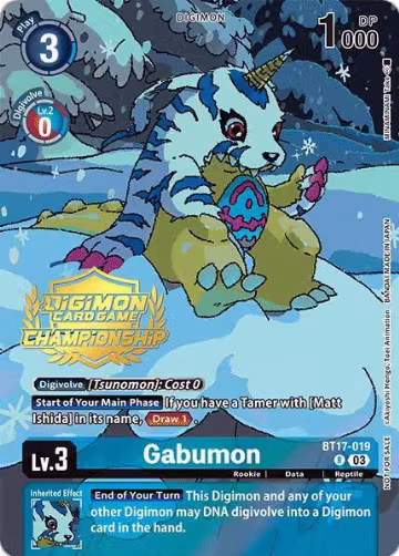 Gabumon (Championship 2024 Tamers Pack) (BT17-019 R), Secret Crisis — Digimon card price