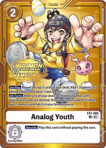 Analog Youth (Championship 2024 Tamers Pack) (EX1-066 R), Classic Collection — Digimon card price