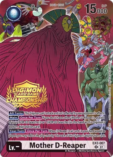 Mother D-Reaper (Championship 2024 Tamers Pack) (EX2-007 R), Digital Hazard — Digimon card price