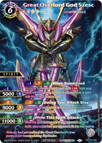 Great Overlord God Szesc (2024 World Championship Participation) (PR-068), Battle Spirits Saga Promo Cards — Battle Spirits card price