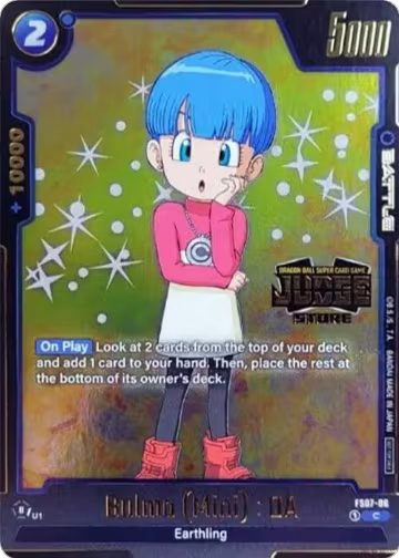 Bulma (Mini) : DA (Judge Pack (Store Judge) 03) (FS07-06), Tournament and Championship Promos — DB Fusion card price