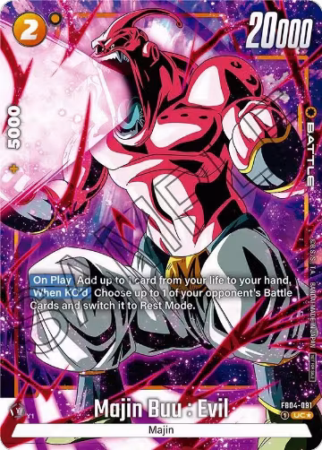 Majin Buu : Evil - FB04-091 (Tournament Pack -Winner- 05) (FB04-091), Tournament and Championship Promos — DB Fusion card price