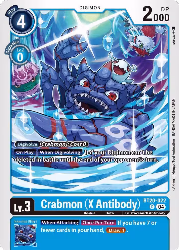 Crabmon (X Antibody) (BT20-022 C), Release Special Booster 2.5 — Digimon card price