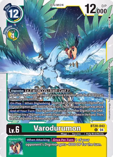 Varodurumon (BT20-043 U), Release Special Booster 2.5 — Digimon card price