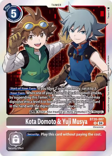 Kota Domoto & Yuji Musya (BT20-087 R), Release Special Booster 2.5 — Digimon card price