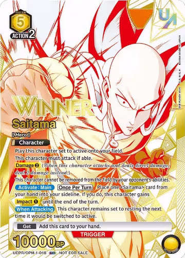 Saitama (018) (Winner) (UEPR/OPM-1-018), Union Arena Promotion Cards — Union Arena card price
