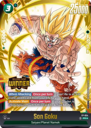 Son Goku - FP-034 (Release Event Winner) (FP-034), Fusion World Promotion Cards and Packs — DB Fusion card price