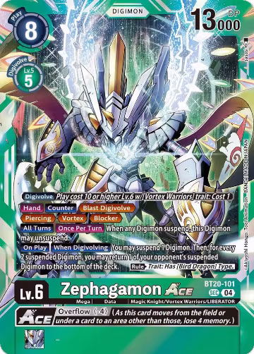 Zephagamon ACE (BT20-101 SEC), Release Special Booster 2.5 — Digimon card price