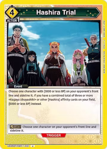 Hashira Trial (UE05BT/KMY-1-031), Demon Slayer: Kimetsu no Yaiba — Union Arena card price