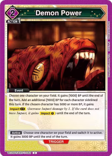 Demon Power (UE05BT/KMY-1-062), Demon Slayer: Kimetsu no Yaiba — Union Arena card price