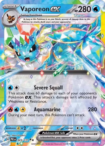 Vaporeon ex - 023/131 (023/131), Prismatic Evolutions — Pokémon card price