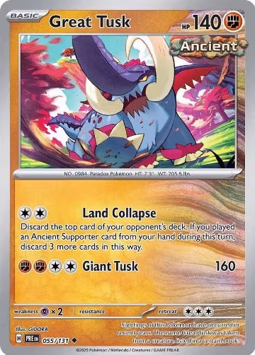 Great Tusk (055/131), Prismatic Evolutions — Pokémon card price