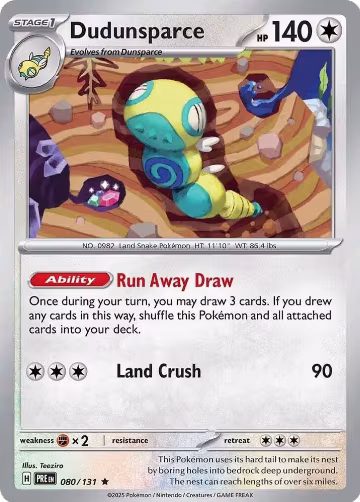 Dudunsparce (080/131), Prismatic Evolutions — Pokémon card price