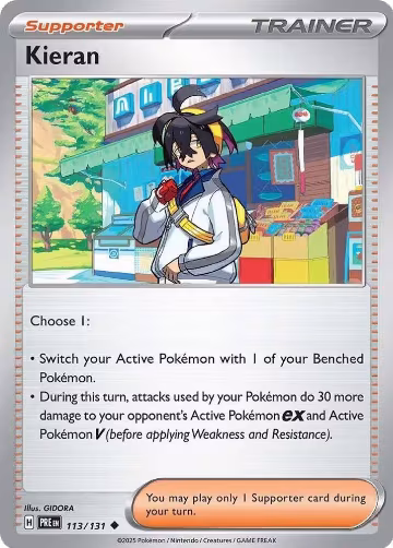 Kieran - 113/131 (113/131), Prismatic Evolutions — Pokémon card price