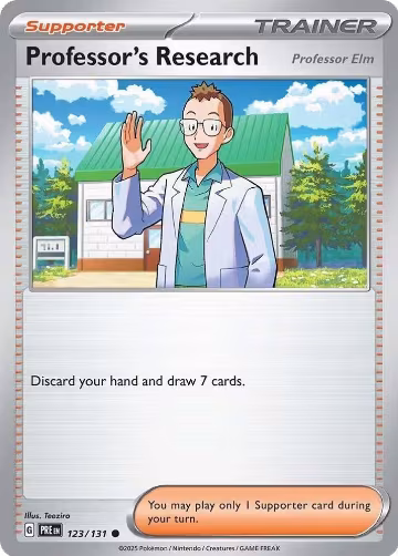 Professor's Research [Professor Elm] (123/131), Prismatic Evolutions — Pokémon card price