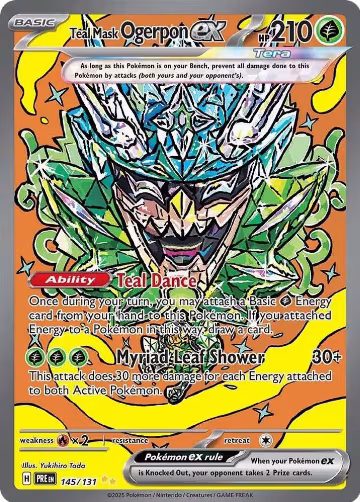 Teal Mask Ogerpon ex - 145/131 (145/131), Prismatic Evolutions — Pokémon card price