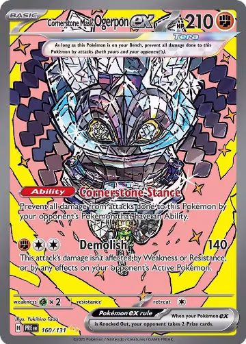 Cornerstone Mask Ogerpon ex - 160/131 (160/131), Prismatic Evolutions — Pokémon card price
