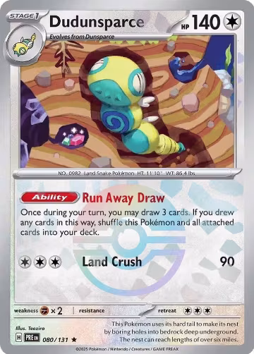 Dudunsparce (Poke Ball Pattern) (080/131), Prismatic Evolutions — Pokémon card price