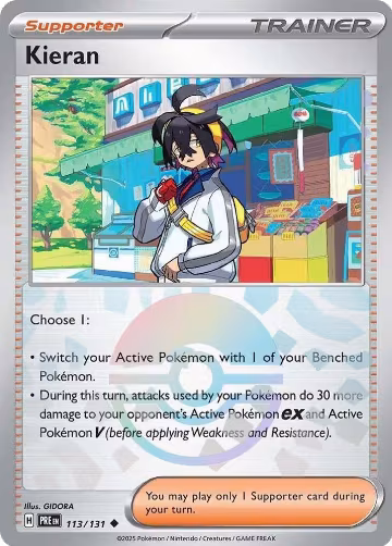 Kieran - 113/131 (Poke Ball Pattern) (113/131), Prismatic Evolutions — Pokémon card price