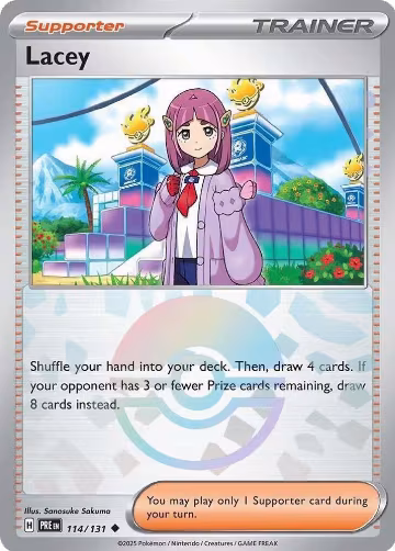 Lacey - 114/131 (Poke Ball Pattern) (114/131), Prismatic Evolutions — Pokémon card price