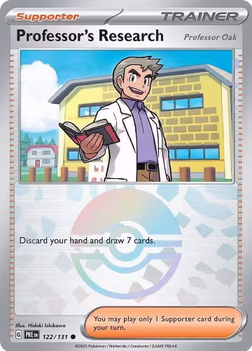Professor's Research [Professor Oak] (Poke Ball Pattern) (122/131), Prismatic Evolutions — Pokémon card price