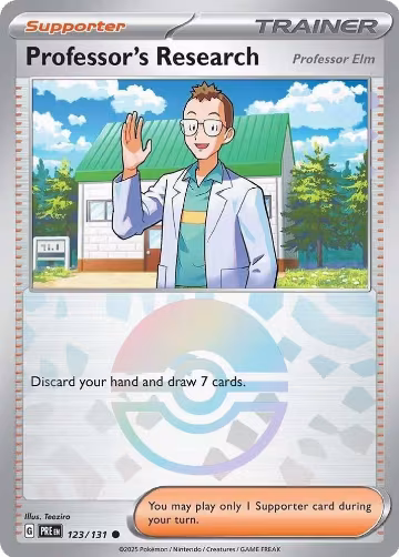Professor's Research [Professor Elm] (Poke Ball Pattern) (123/131), Prismatic Evolutions — Pokémon card price