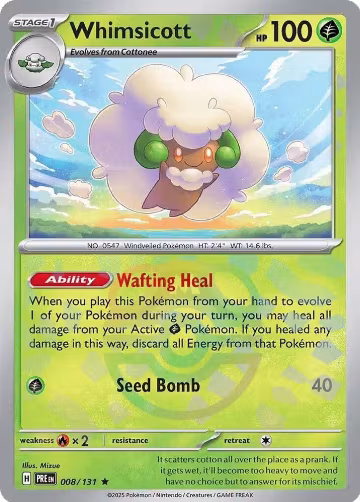 Whimsicott (Master Ball Pattern) (008/131), Prismatic Evolutions — Pokémon card price